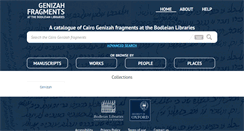 Desktop Screenshot of genizah.bodleian.ox.ac.uk
