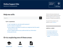 Tablet Screenshot of onlinesupport.conted.ox.ac.uk